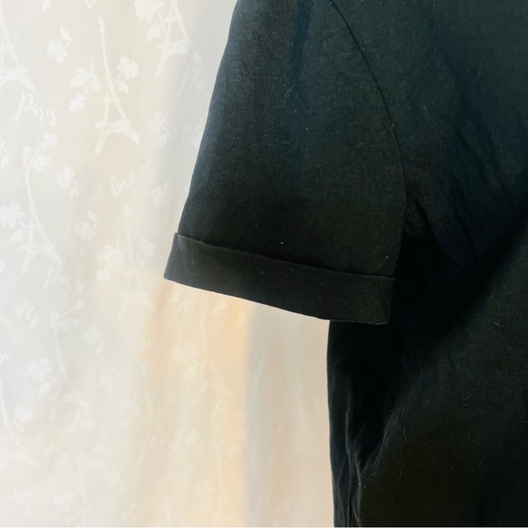 Ted Baker Black 100% Cotton Tee Shirt Size 2 - Picture 6 of 8